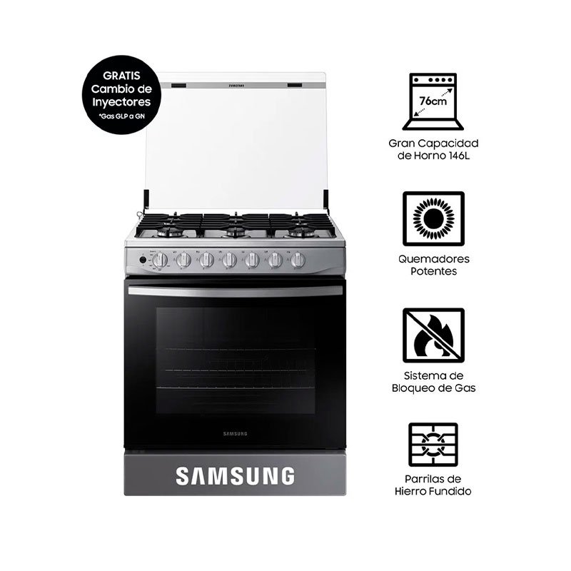 Cocina a Gas SAMSUNG 6 Quemadores NX52T3310PV