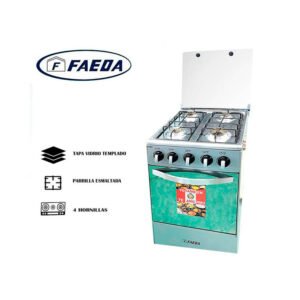 COCINA FAEDA CON TAPA DE VIDRIO Y HORNO 4H PARIS