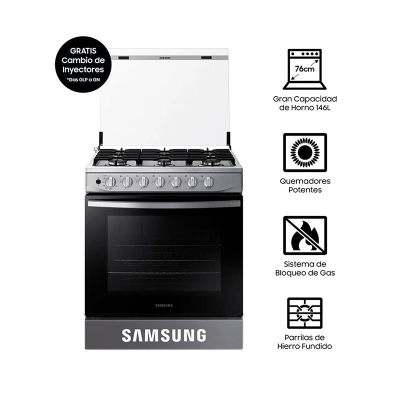 Cocina a Gas SAMSUNG 6 Quemadores NX52T3310PV