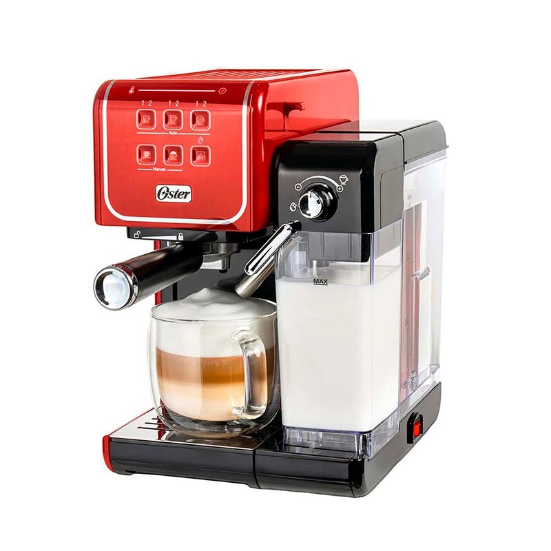 Cafetera Oster PrimaLatte Automatica BVSTEM6801R Rojo