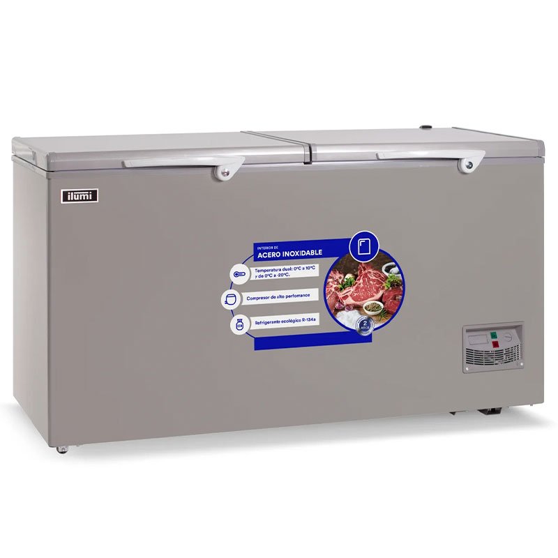 Congelador Ilumi con tina de Acero Inoxidable de 440 litros TFI-4402DG