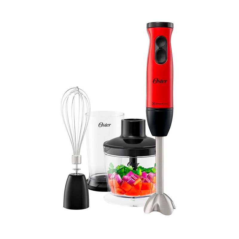 Batidora Oster de Inmersion 1 velocidad + Turbo FPSTHB460A Rojo con Negro