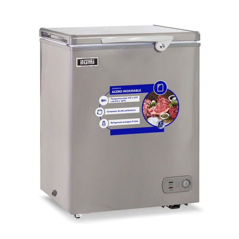 Congelador Ilumi con tina de Acero Inoxidable de 170 litros TFI-1700DG